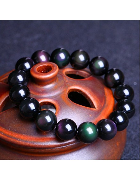 Natural Rainbow Obsidian Crystal Bracelet