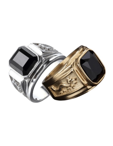 Black Crystal Lucky Dragon Ring