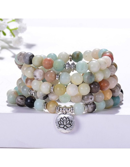 Amazonite 108 Mala Beads - Tibetan Prayer Beads