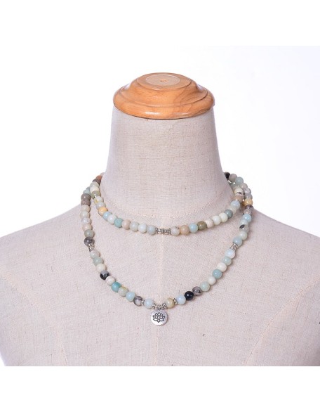 Amazonite 108 Mala Beads - Tibetan Prayer Beads
