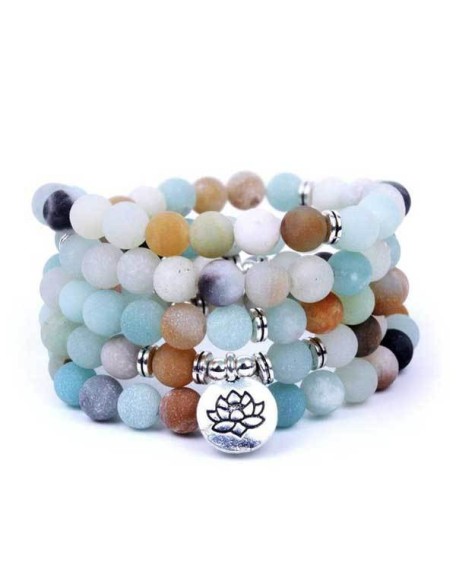 Amazonite 108 Mala Beads - Tibetan Prayer Beads