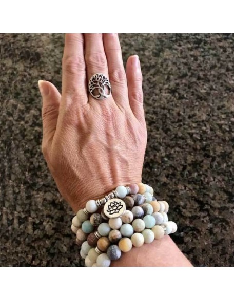 Amazonite 108 Mala Beads - Tibetan Prayer Beads