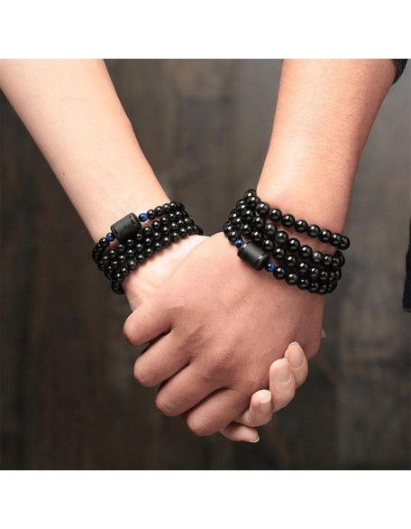 Dragon and Phoenix Obsidian Bracelet Wrap - Inspire Honesty and Eternal Love