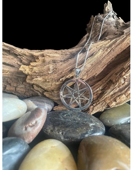 Jewelry Trends Faery Septagram Seven Point Star Fairy Sterling Silver Pendant Necklace 18"