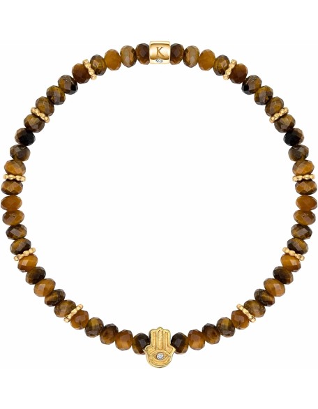 Fierce Spirit - Women's Genuine Tiger's Eye Labradorite Pyrite Gemstones18K Gold Plated Bras Evil Eye